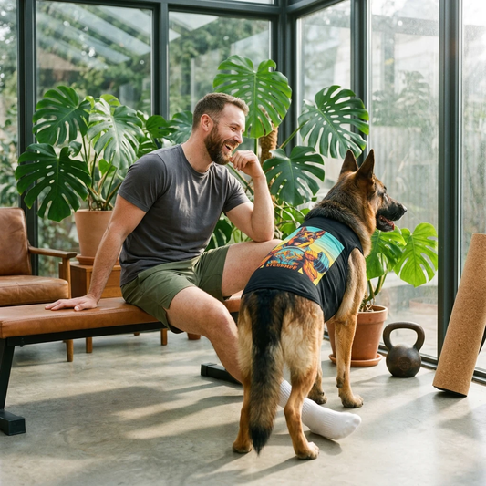 German Shepherd Gym Rat Pet Tank Top Pets Printify