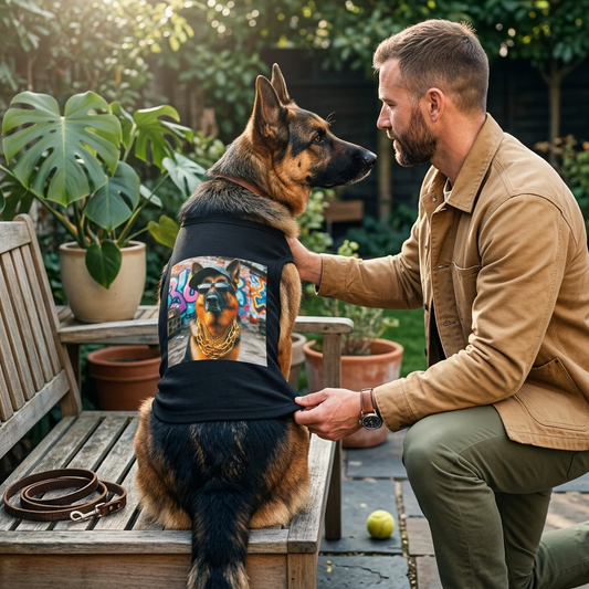 German Shepherd Rapper Pet Tank Top Pets Printify