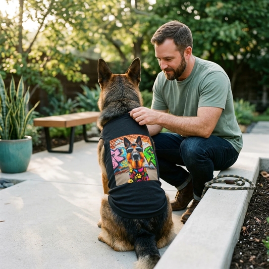 German Shepherd Graffiti Pet Tank Top Pets Printify