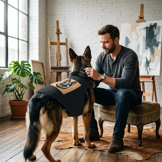 German Shepherd Pretty Boy Pet Tank Top Pets Printify