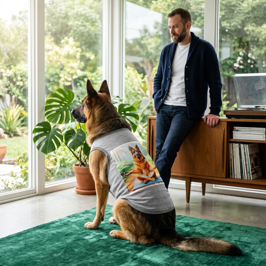 German Shepherd Yoga Pet Tank Top Pets Printify