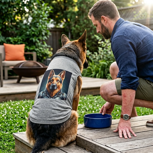 German Shepherd Play and Lounge Pet Tank Top Pets Printify