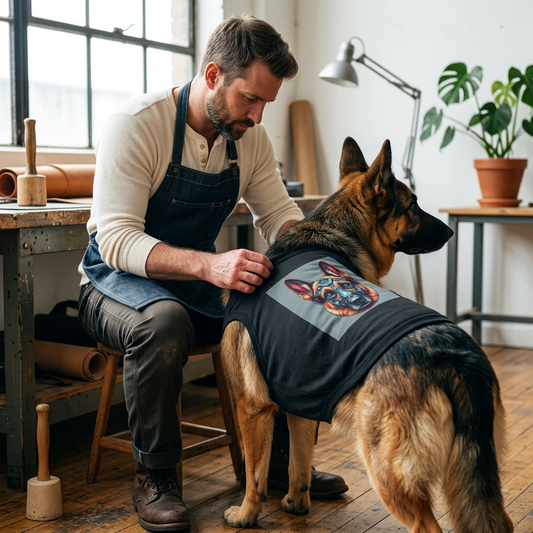 German Shepherd Robot Pet Tank Top Pets Printify