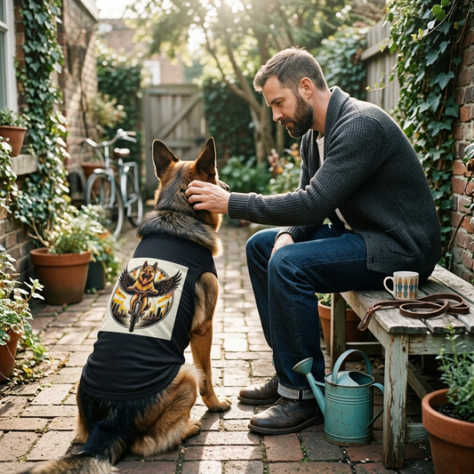 German Shepherd Angel Biking Pet Tank Top Pets Printify