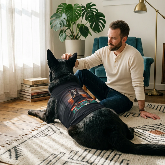 German Shepherd Poker Shirt For Dogs Tough Comfortable Pet Tank Top With Athletic Fit Pets Printify