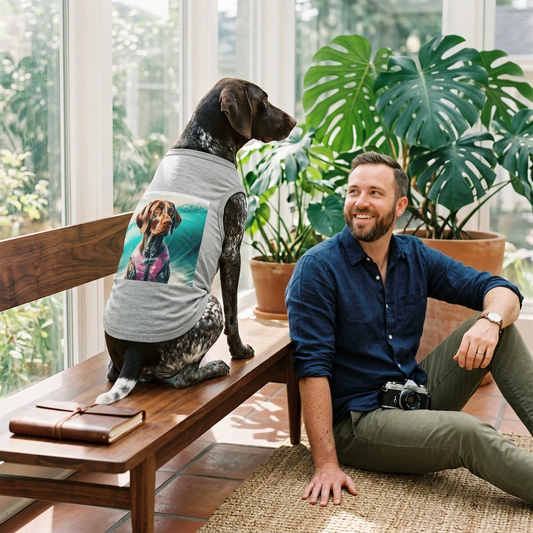 Pet Tank Top for German Shorthaired Pointer Beach Waves Inspired T Shirt for Active Dogs Pets Printify