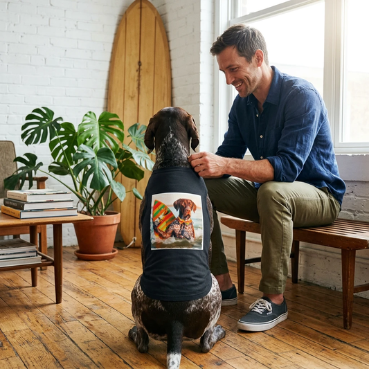 German Shorthaired Pointer Surf Day Pet Tank Top For Dogs Outdoor Adventure T Shirt Pets Printify