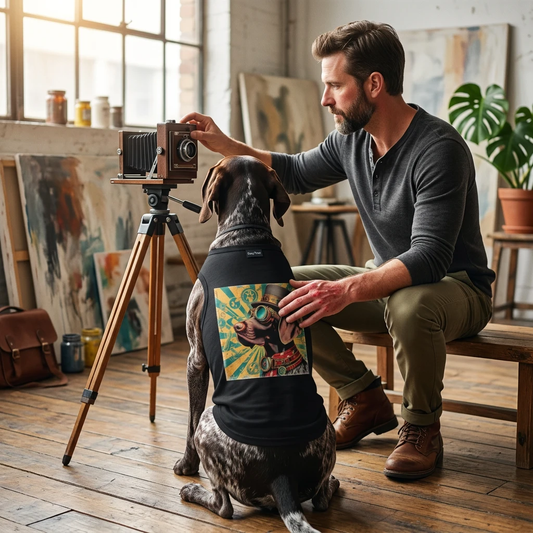 German Shorthaired Pointer Pet Tank Top Green Steampunk Dog Shirt CyberMutz Durable Comfort Fit for Active Dogs Pets Printify