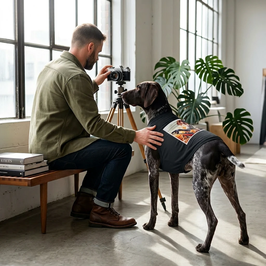 German Shorthaired Pointer Violin Playing Tank Top for Dogs Wacky Pet Athletic Outdoor Adventure Dog Shirt Pets Printify