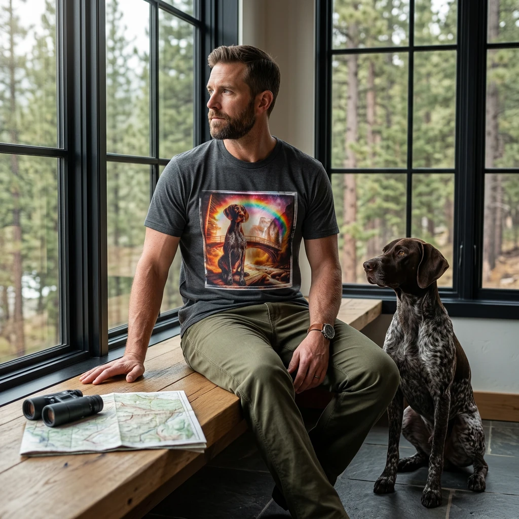 German Shorthaired Pointer Crashing Waves T Shirt For Outdoor Lovers Unisex Dog Breed Gift T-Shirt Printify