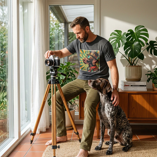 Pointer Dog Unisex T Shirt With German Shorthaired Pointer Design For Outdoors Lovers T-Shirt Printify