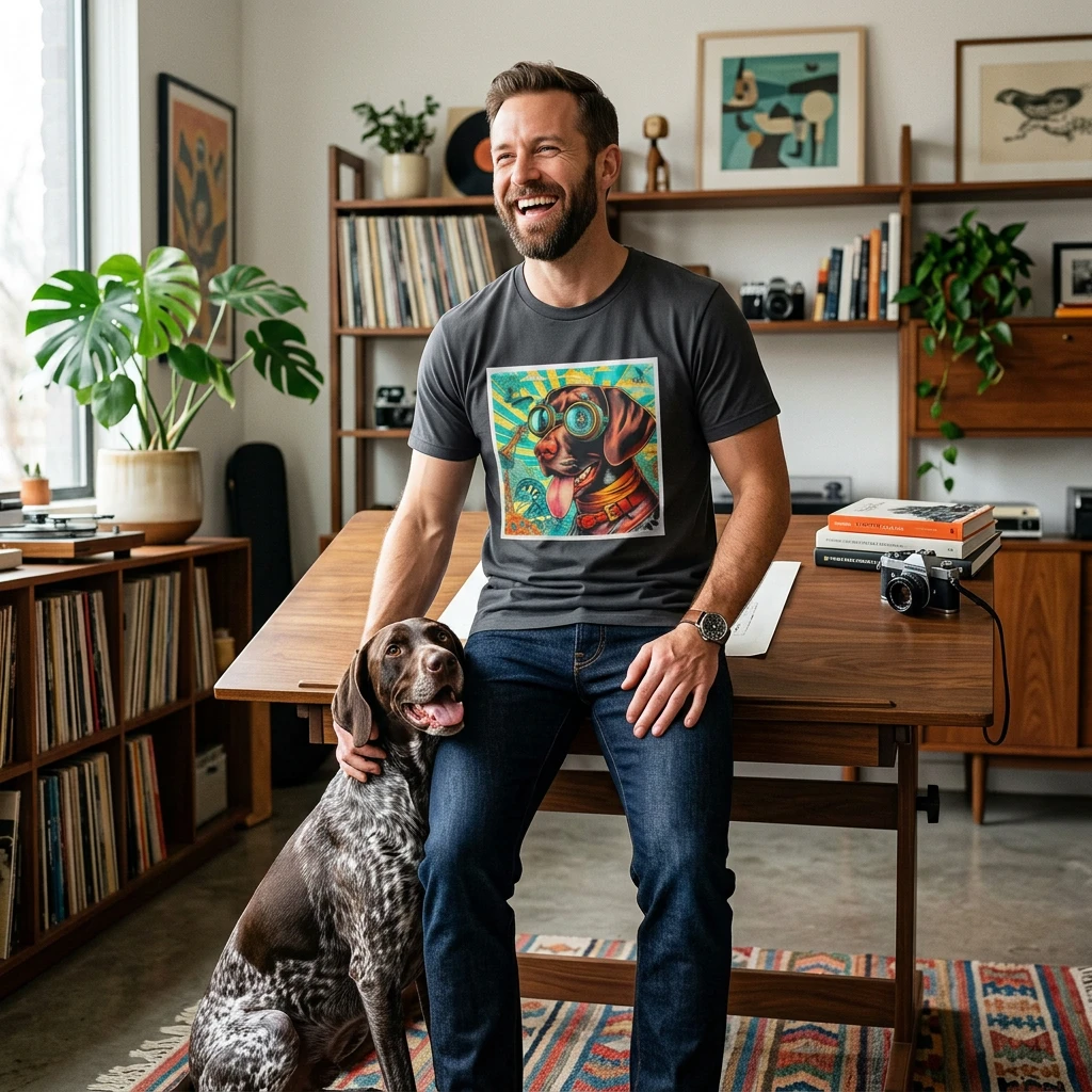 German Shorthaired Pointer T Shirt Dog Lovers Cute Graphic Tee Weekend Adventures T-Shirt Printify