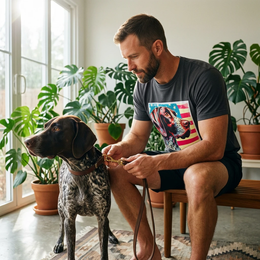 German Shorthaired Pointer American Dream T Shirt Unisex Dog Lover Tee For Running Hiking Outdoor Enthusiasts T-Shirt Printify