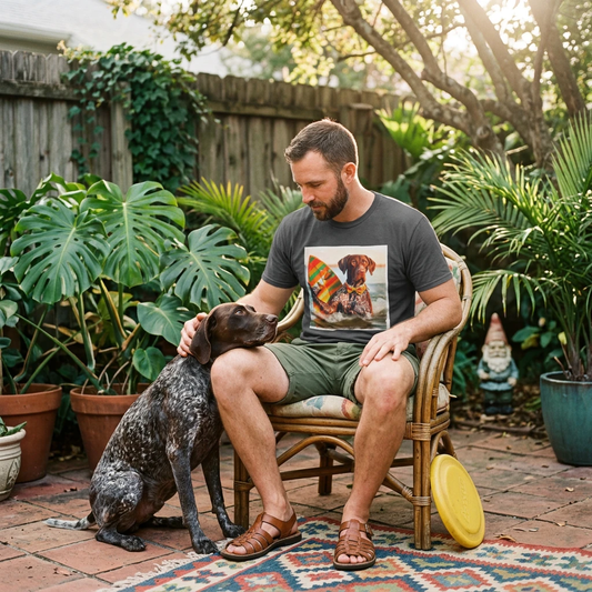 German Shorthaired Pointer Hawaiian Vacation Graphic Tee For Dog Lovers Beach Ready T-Shirt Printify