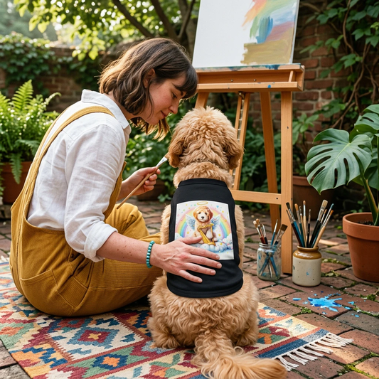 Pet Tank Golden Doodle baby Angel shirt Pets Printify