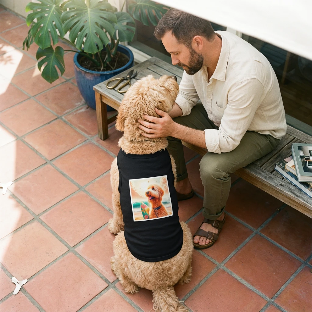 Pet Tank Golden Doodle vacation day shirt Pets Printify