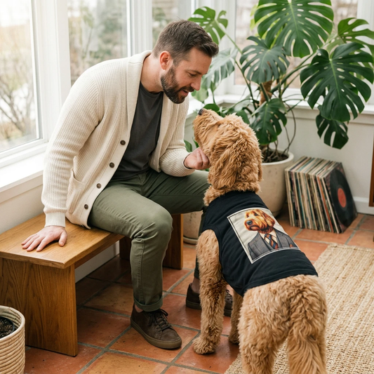 Pet Tank Golden Doodle working man shirt Pets Printify