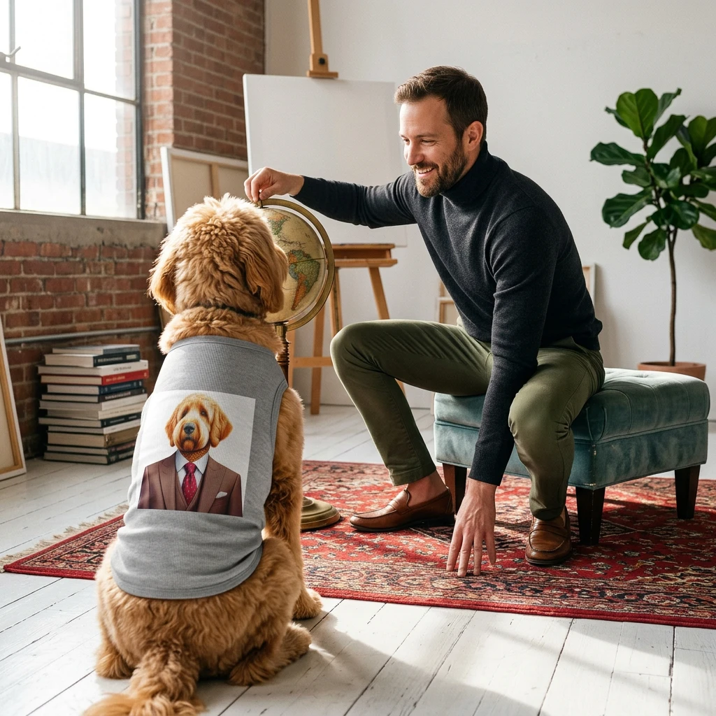 Pet Tank Golden Doodle professional businessman shirt Pets Printify