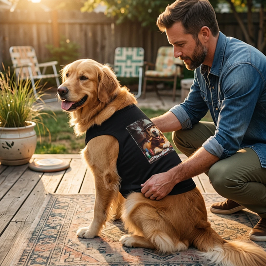 Golden Retriever pet tank top smoking Pets Printify