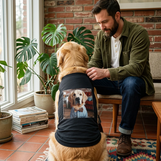 Golden Retriever pet tank top handsome business man Pets Printify