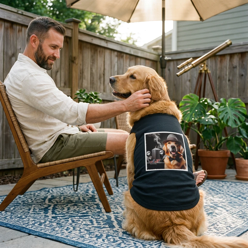 Golden Retriever pet tank top roaring 20s Pets Printify