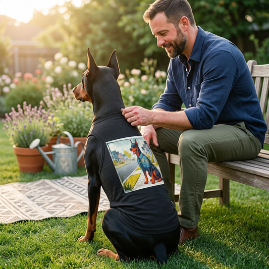 Doberman Cop Hero Pet Tank Top Shirt Athletic Dog Tee For Doberman Fans And Fashionable Pets Pets Printify