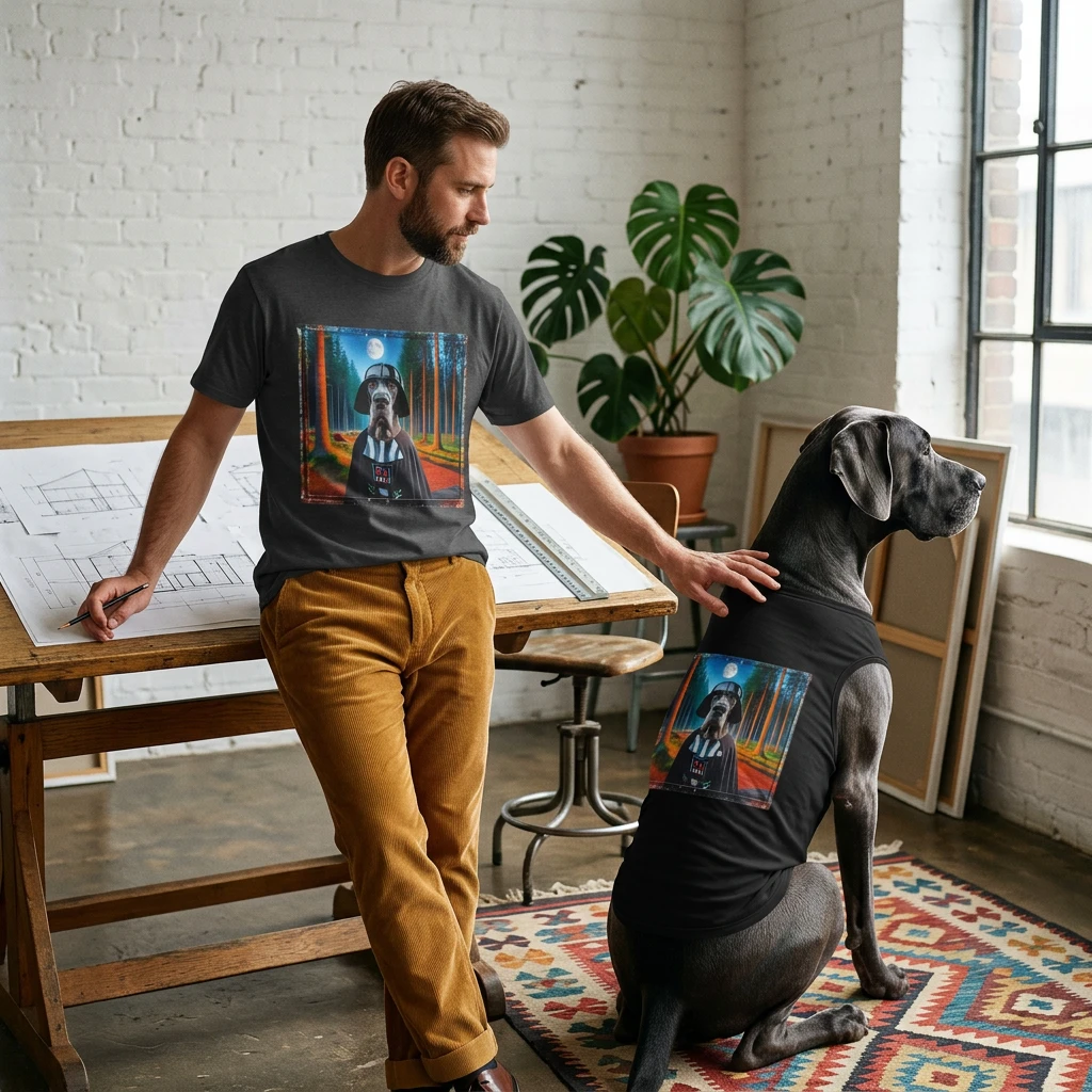 Great Dane black darth Vader shirt T-Shirt Printify