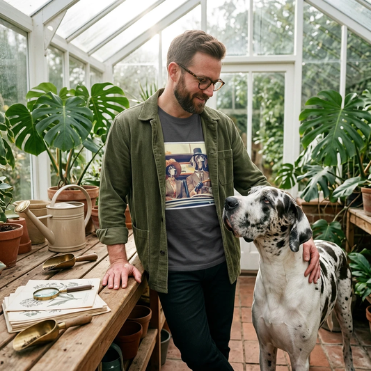 Great Dane driving fun shirt T-Shirt Printify