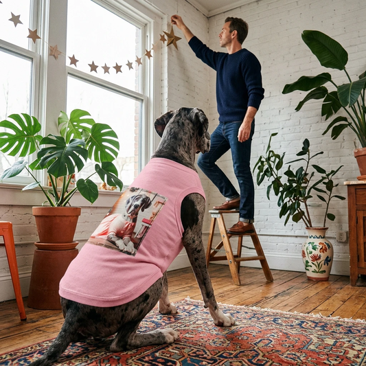 Pet Tank Top Great Dane pink Christmas Pets Printify