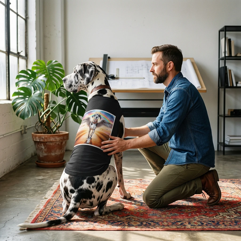 Pet Tank Top Great Dane glowing Angel Pets Printify
