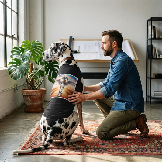 Pet Tank Top Great Dane glowing Angel Pets Printify