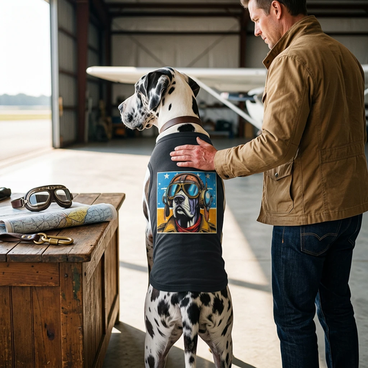 Pet Tank Top Great Dane airline pilot Pets Printify