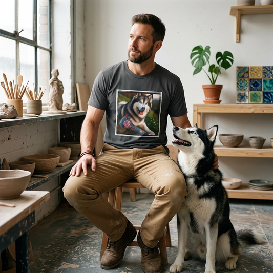 Husky tatoo beauty shirt T-Shirt Printify
