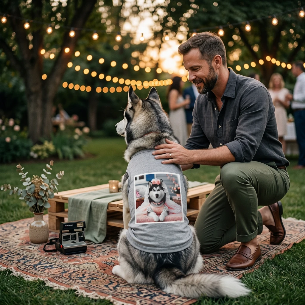 Pet Tank Top Husky just married Pets Printify