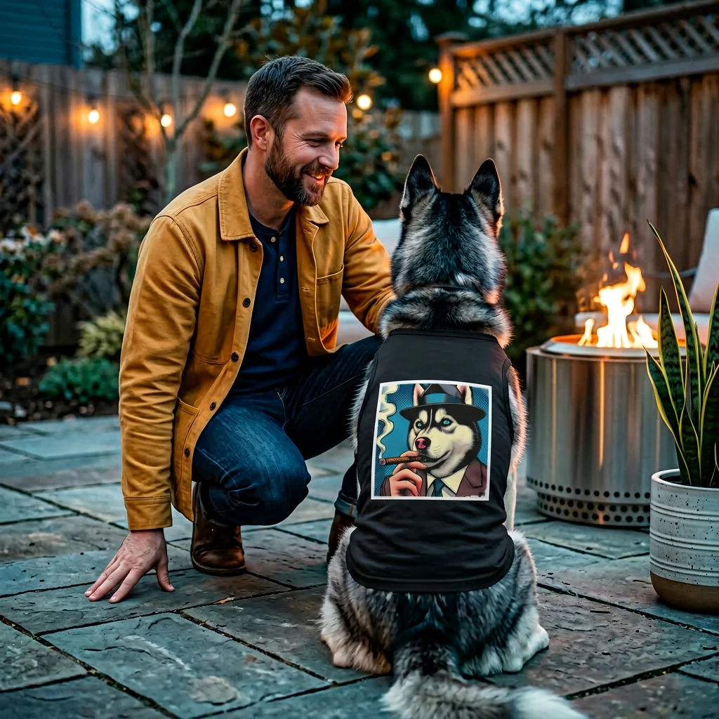 Pet Tank Top Husky cigars Pets Printify
