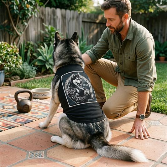 Pet Tank Top Husky gym rat Pets Printify