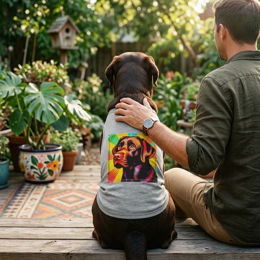 Labrador Retriever colorful puppy shirt Pets Printify