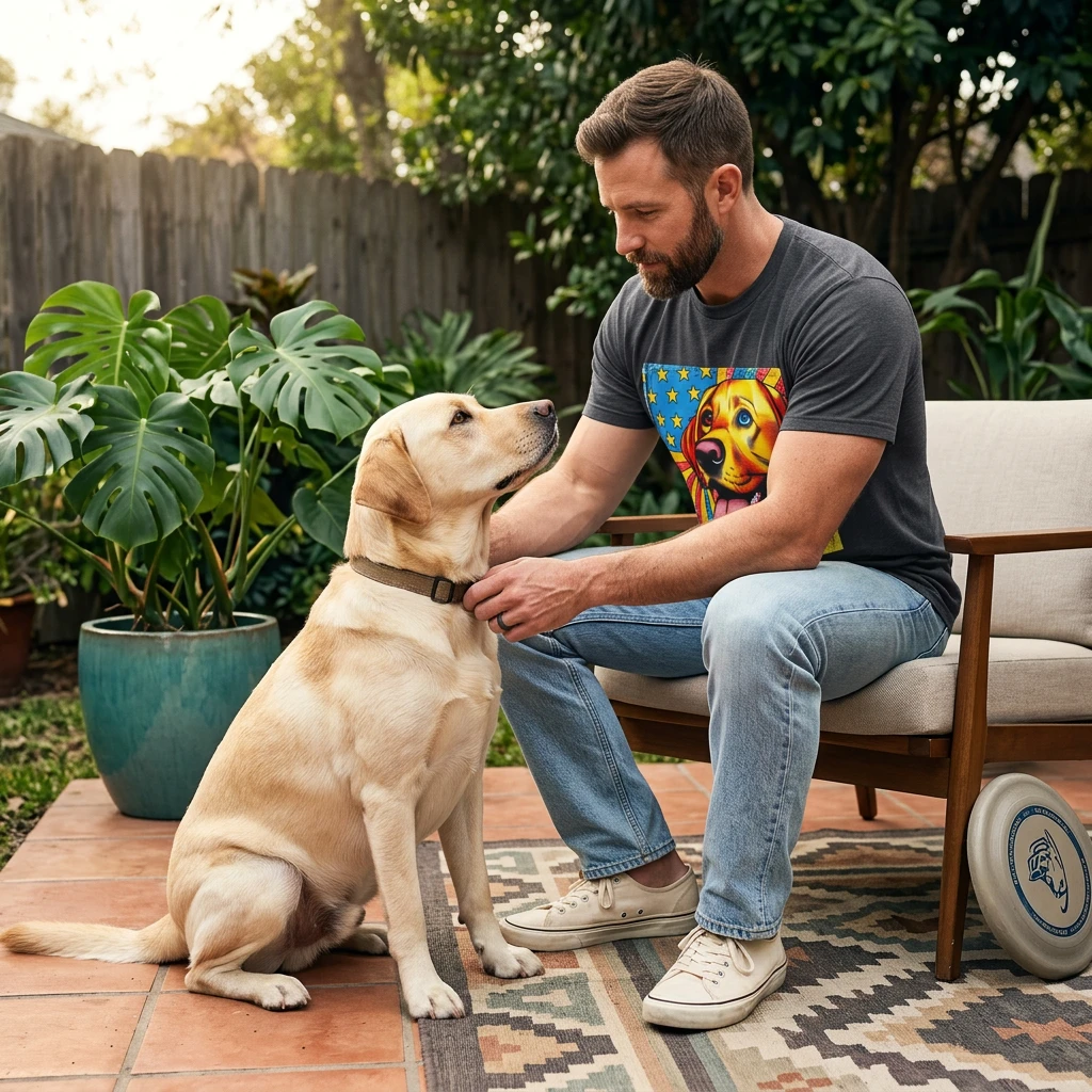 Labrador Retriever American flag shirt T-Shirt Printify