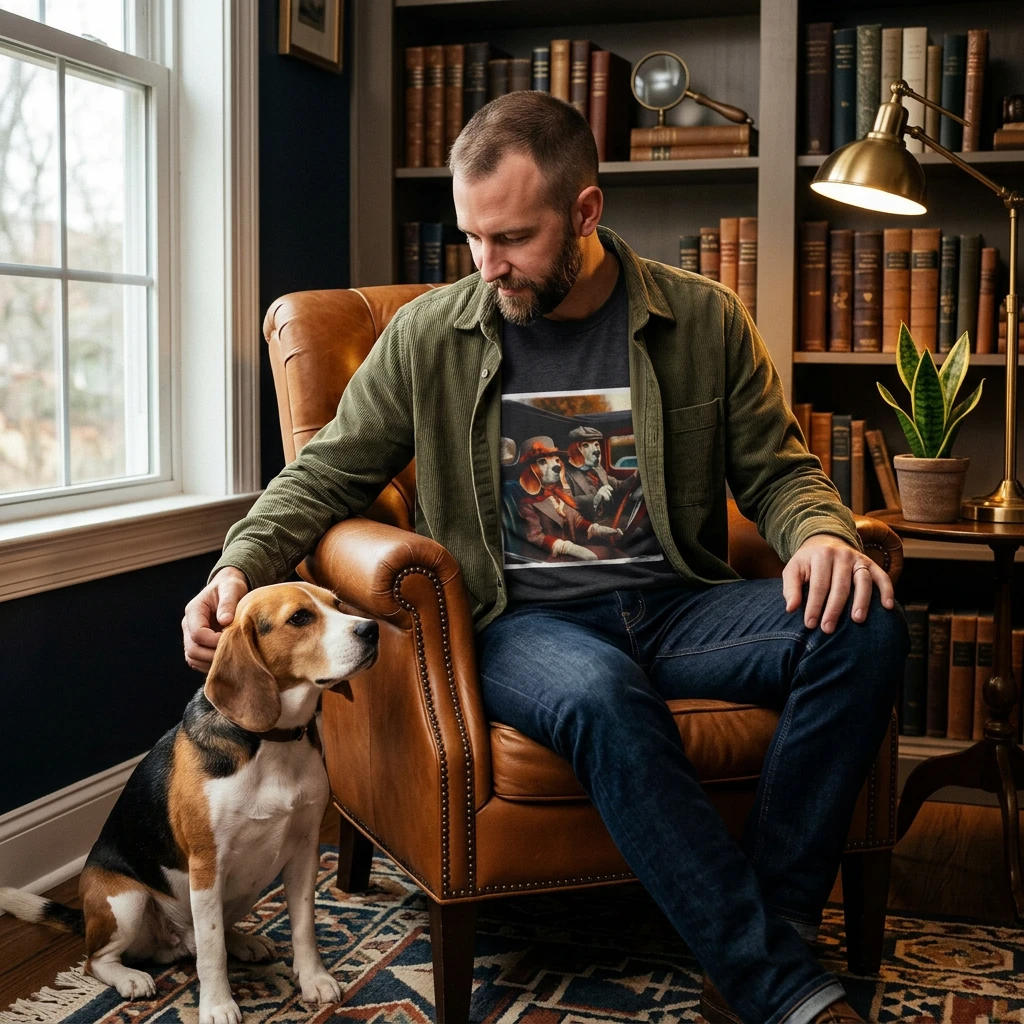 Wacky Beagle Old Time Couple Graphic Tee For Dog Lovers Vintage Cartoon Beagle Gift T-Shirt Printify