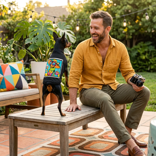 Min Pin Tank Tops beach babe Pets Printify