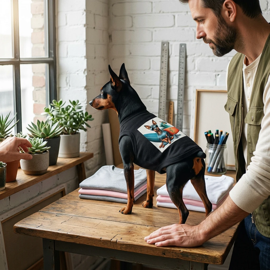 Min Pin Tank Tops surfs up Pets Printify