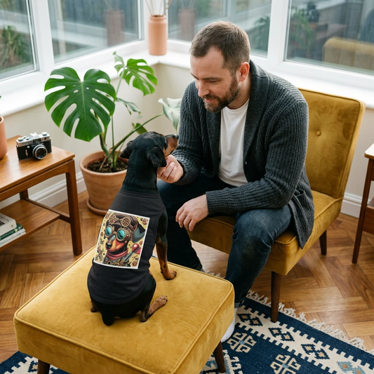 - Min Pin Tank Tops Steam punk puppy Pets Printify