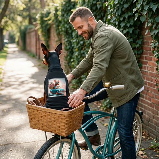 - Min Pin Tank Tops puppy driving Pets Printify