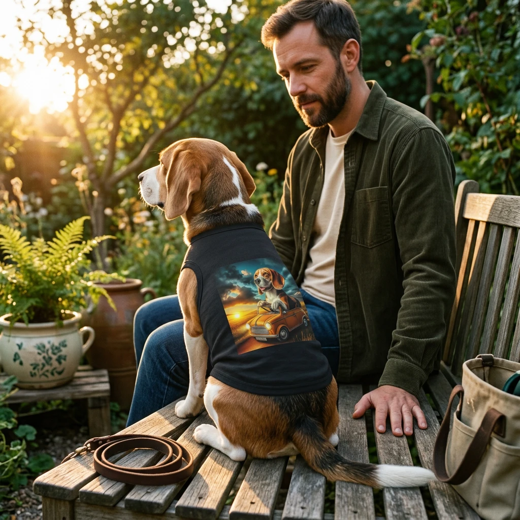 Beagle Tank Top Wacky Beagle In Tiny Car Funny Dog Shirt For Pet Lovers Gift Premium Cotton Pets Printify