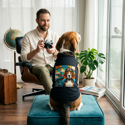 Beagle Pilot Tank Top For Dog Lovers Beagle Themed Tee Gift For Beagle Fans And Dog Enthusiasts Pets Printify