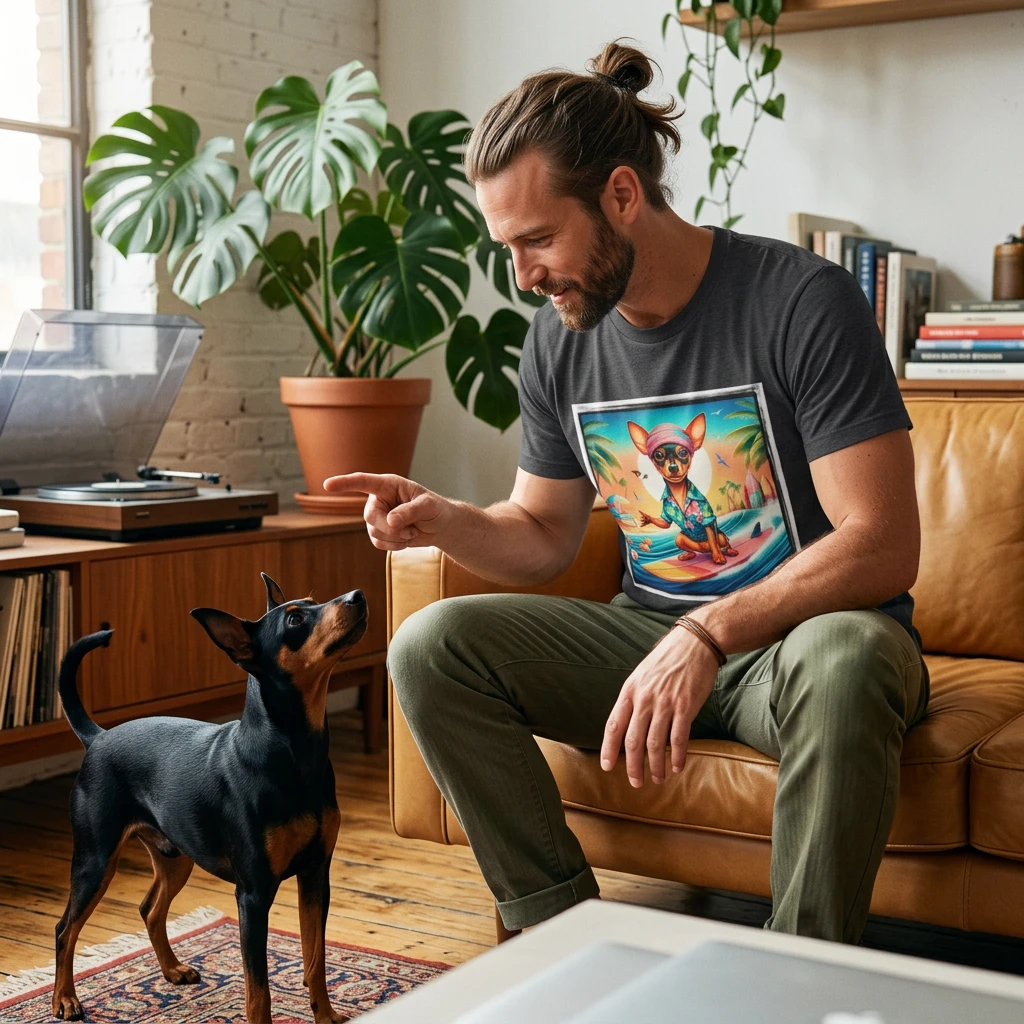 Min Pin T-Shirt Hawaiian surfing T-Shirt Printify