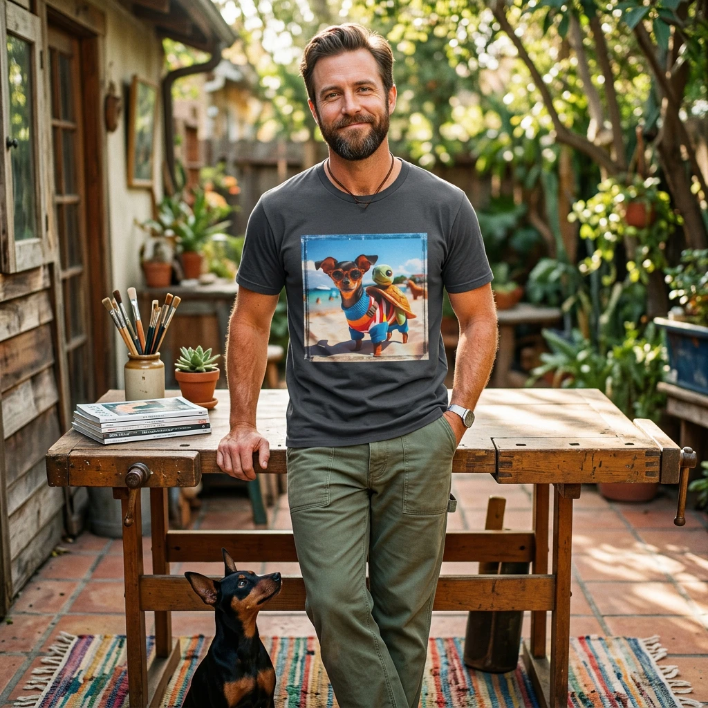 Min Pin T-Shirt beach day T-Shirt Printify