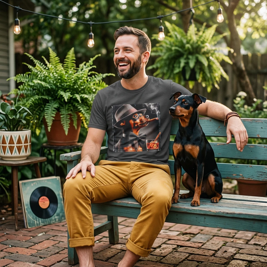 Min Pin T-Shirt smoking 🐶 T-Shirt Printify