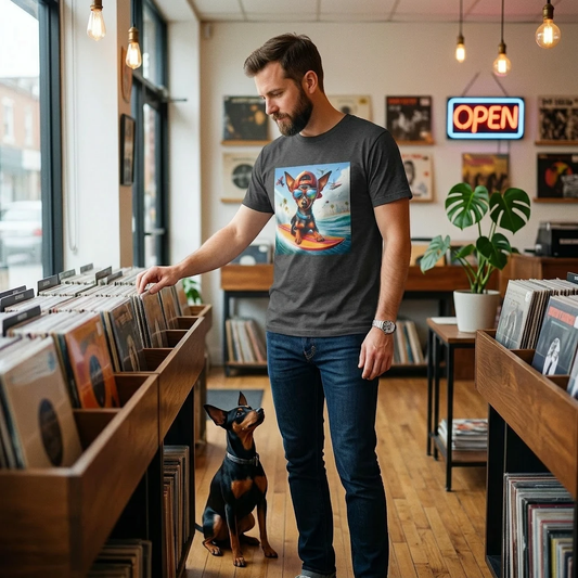 Min Pin T-Shirt tiny surfer T-Shirt Printify