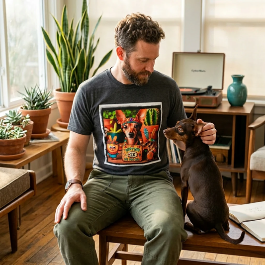 Min Pin T-Shirt 70s hippie T-Shirt Printify